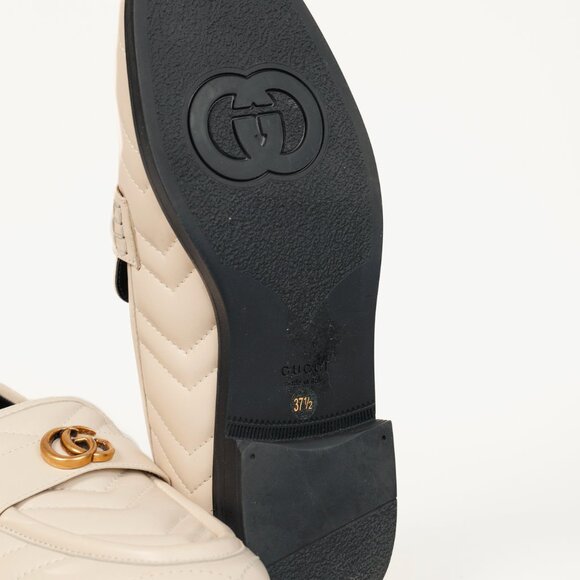 Gucci Marmont Cream GG Matelasse Leather Loafers - Picture 6 of 12